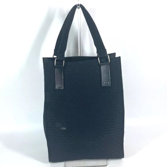 Dior Vertical all-logo Shoulder Bag Tote Bag Leather/Canvas Black